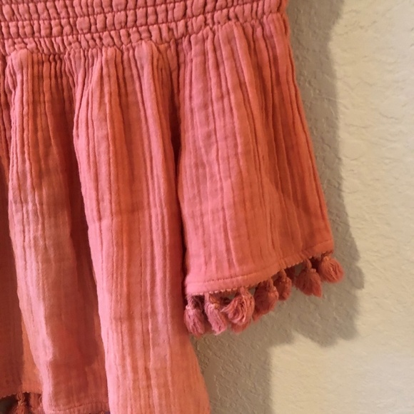 Michael Stars NWT Coral Tassel Trim Top - Picture 2 of 5